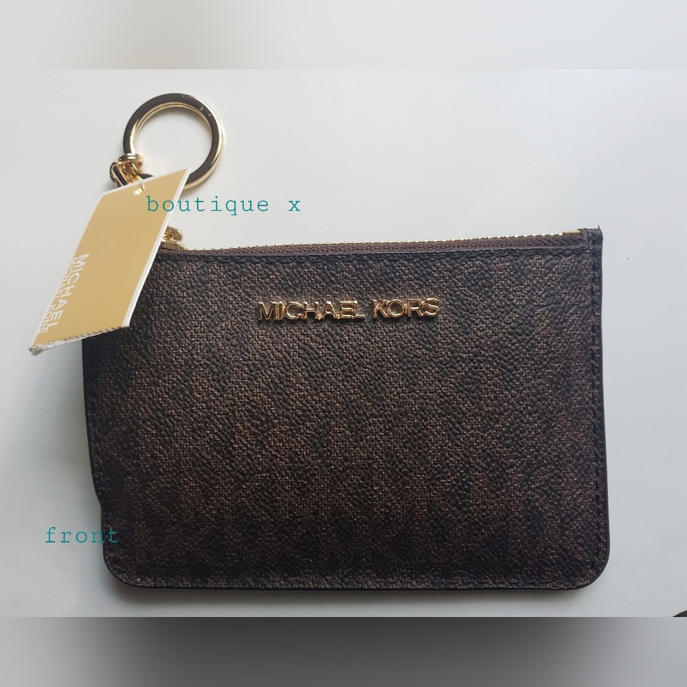 Michael Kors Jet Set Travel Small Signature Logo Coin Purse - Picture 2 of 8